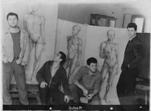 1955, Ljuba avec ses collégues_en